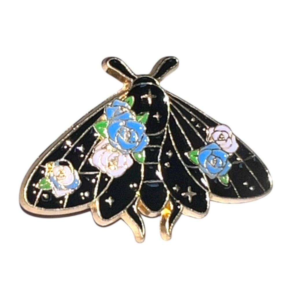FLORAL MOTH ENAMEL PIN